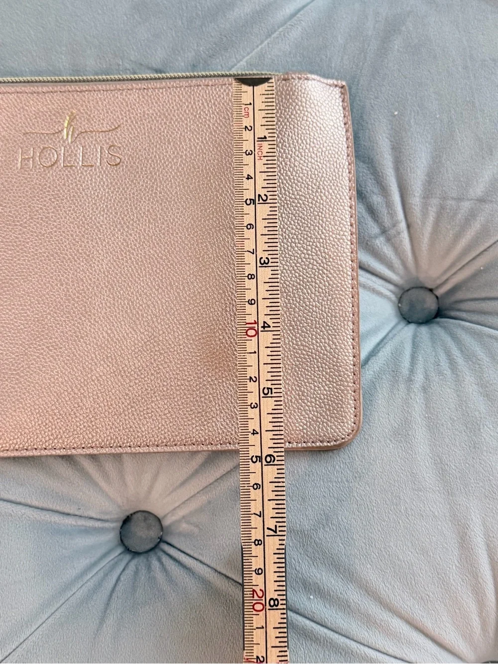 Hollis Rose Gold Metallic Cosmetic Bag Makeup Pouch Travel Organizer Tassel